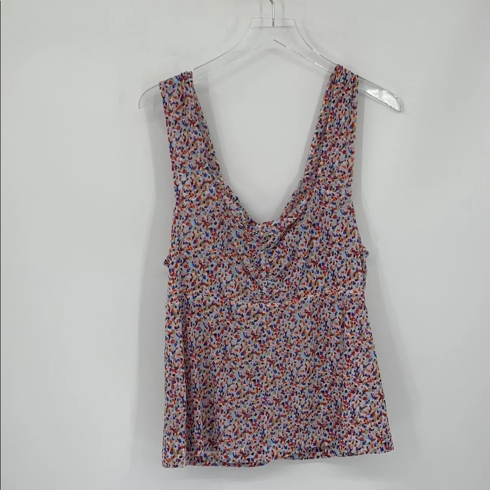 Cabi Bustier tank top shirt blouse confetti twist mesh stretch new X-Large XL